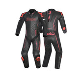 BELA ROCKET Mix Kangaroo 1 PC Moto Couro Fato Preto Vermelho - Imagem dupla de ternos